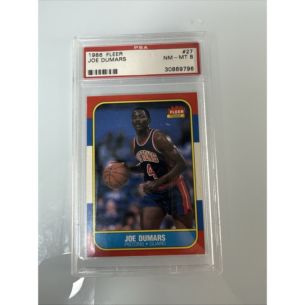 1986 Fleer Basketball #27 Joe Dumars PSA 8 Near Mint-Mint Condition
